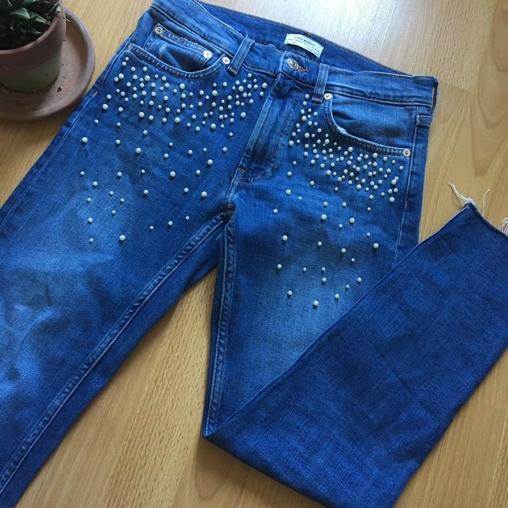 ZARA Pearled Up Jeans🐚